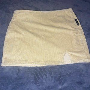 BP Corduroy High Waist Corduroy Mini Skirt Beige with Pockets and slit Size 1X